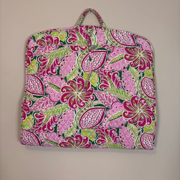 Vera Bradley Pink and Green Patterned Large Quilted Garment Bag - Picture 2 of 11